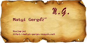 Matyi Gergő névjegykártya