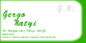 gergo matyi business card